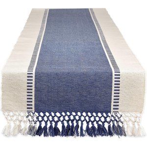 13x72-inch French Blue Stripe Woven Table Runner